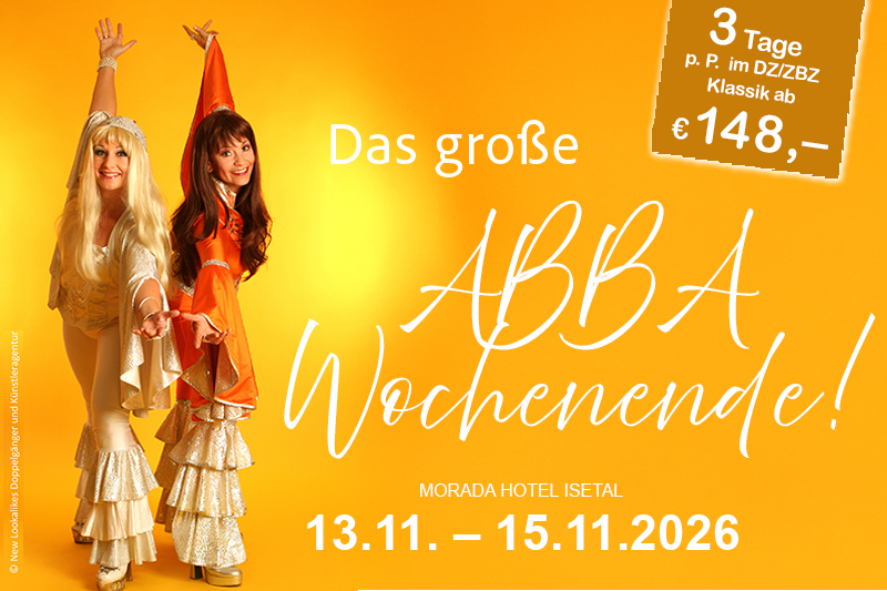 Plakat für die Isetaler Schlager-Party mit Michel van Dam vom 01.03. bis 03.03.2024. Im Hintergrund Silhouetten von tanzenden Menschen.